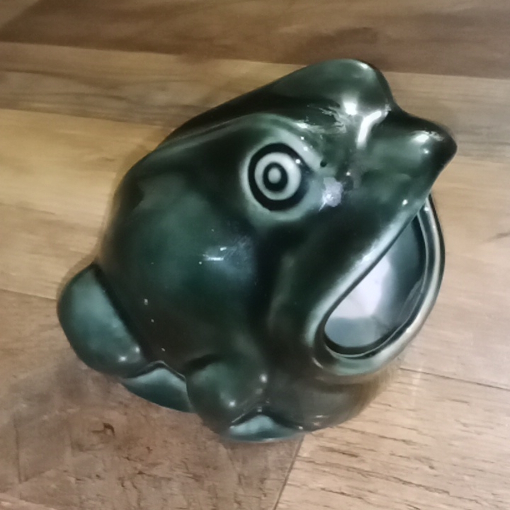 very Beauty Vintage Green Frog Kitchen Ceramic Sponge Scrubber Holder